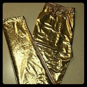 Gold foil leggings